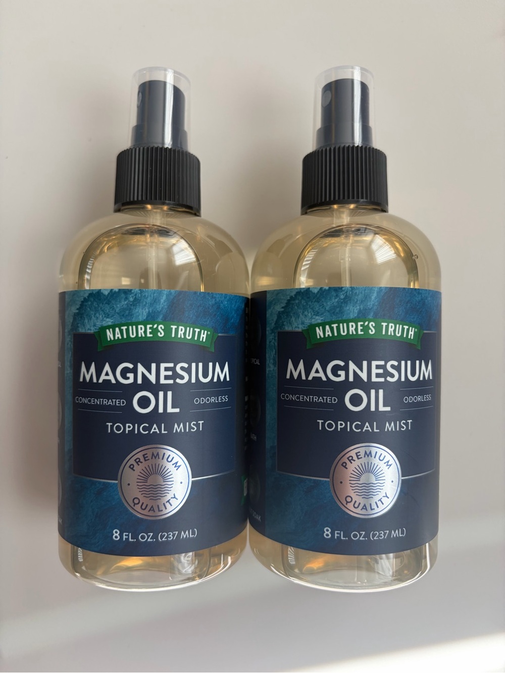 (2) Nature’s Truth Magnesium Oil Odorless Topical Mist - 8 fl oz